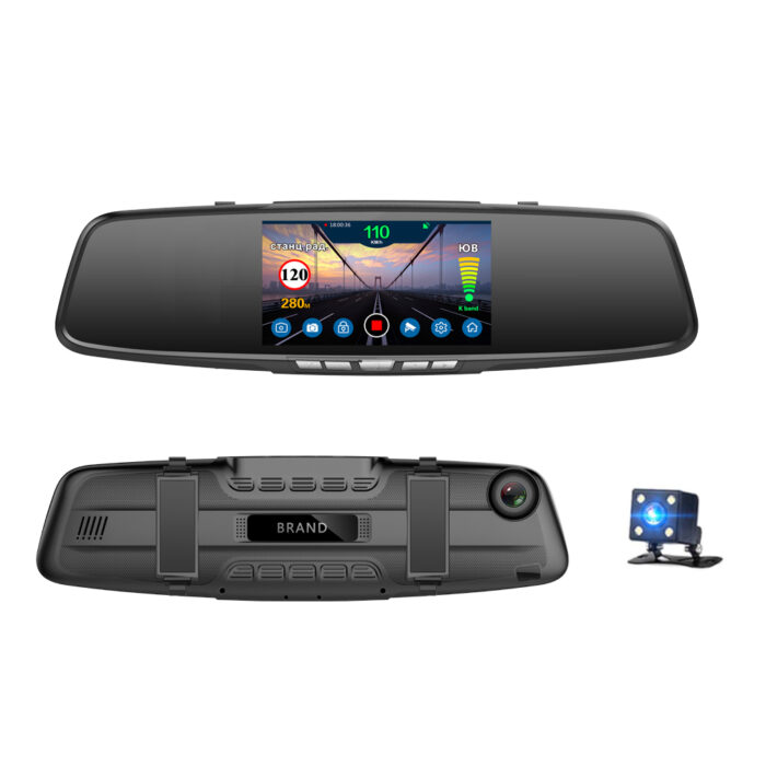 Mirror car black box with radar detector